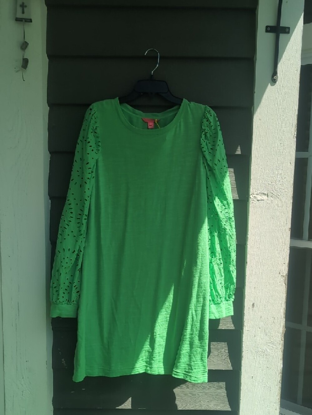 Lilly Pulitzer Pink Tag Green Eyelet Knit Dress Size X-Large